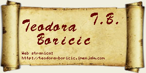Teodora Boričić vizit kartica